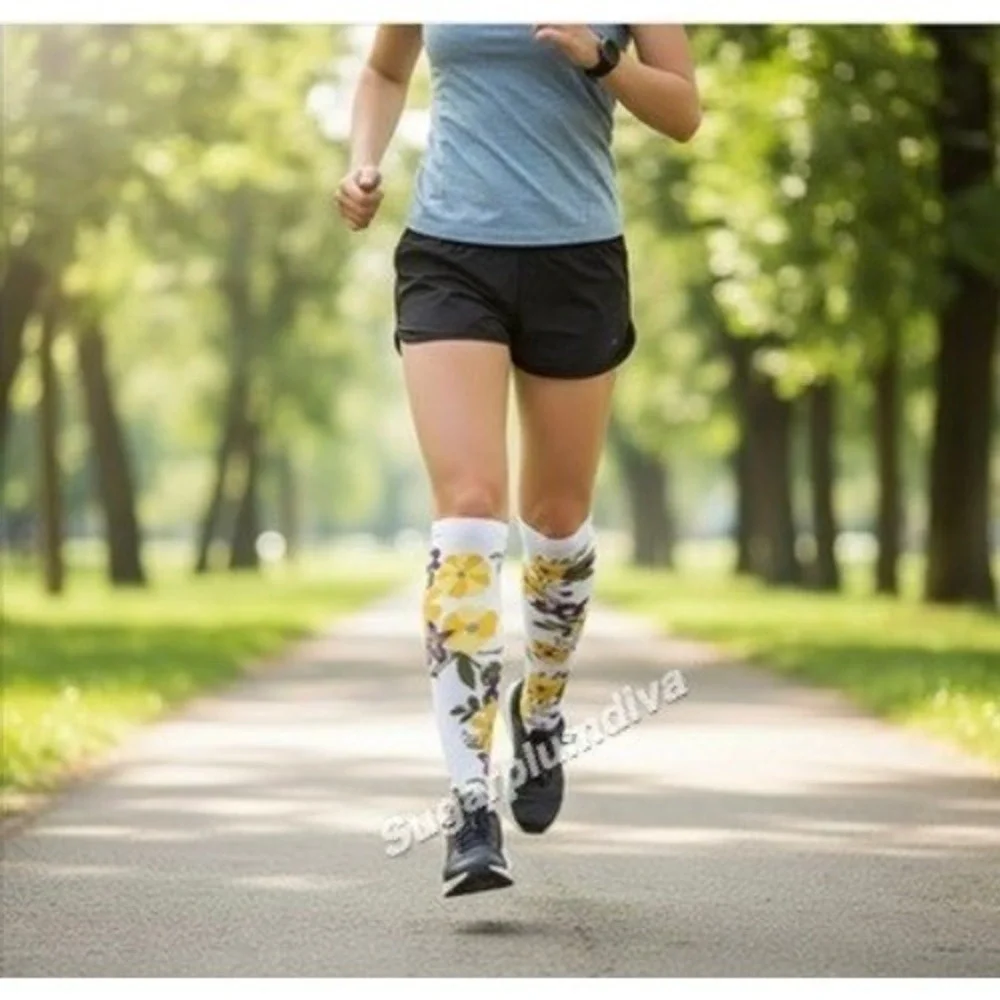 Unisex 20-30‎ mmHg Compression Socks 3XL Floral Double Gradient Medical 4 Pack